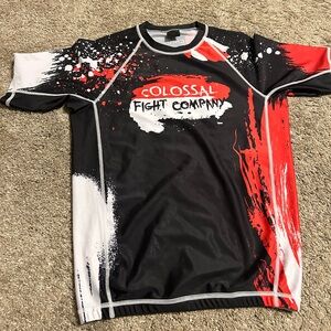 Combat Crnr Unisex Black and Red BJJ Rashguard